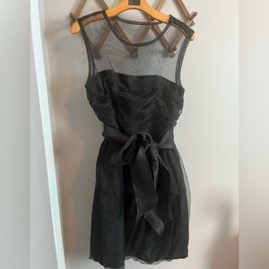 Vera Wang WHITE label amazing cocktail dress with taffeta belt romantic goth